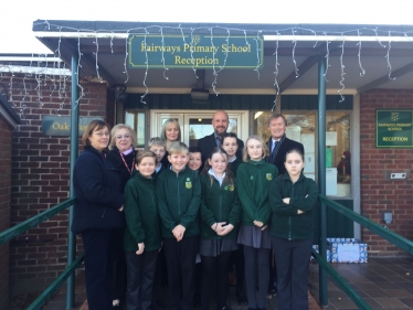 Sir David visitied Fairways Primary School